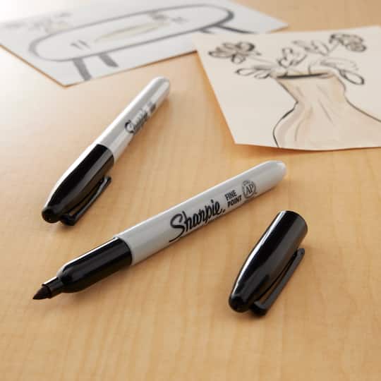 Sharpie® Fine Point Permanent Markers, Black 12 Pack